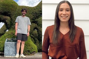 Young man posing in Costa Rica, smiling young woman in a maroon shirt