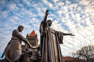 Alma Mater embraces campus as spring is in the air