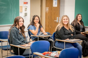 Students sitting in a Foreign Language Teacher Education (FLTE) classroom