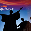Photo of Alma Mater with the words "teaching excellence" written
